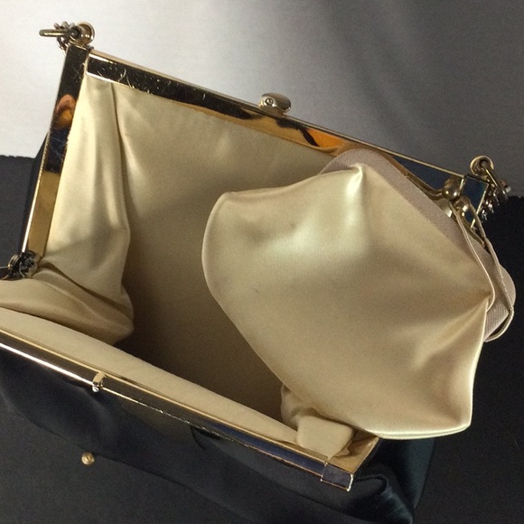 Vintage satin purse with coin purse - Picture 7 of 8